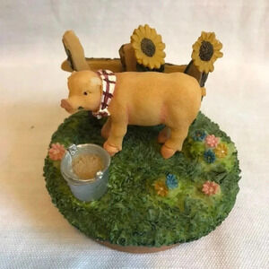 Vintage Home/Office Desk Decor Pig in the field